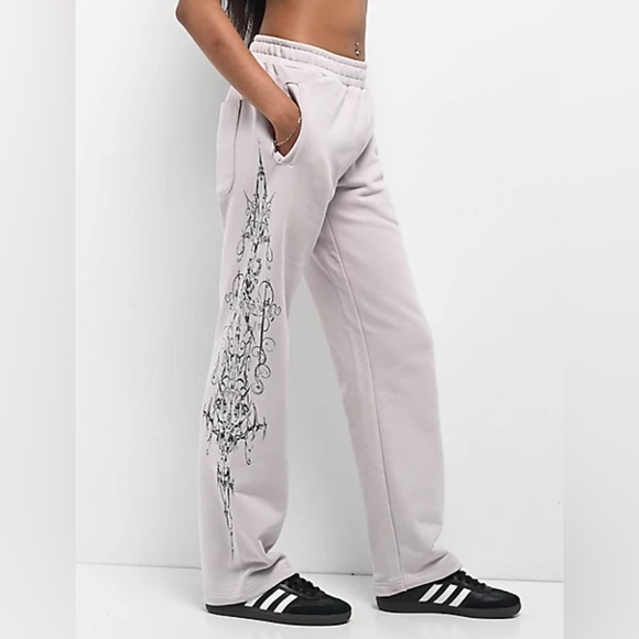 Insomnia Visuals Double Cross Grey Sweatpants - Picture 8 of 9